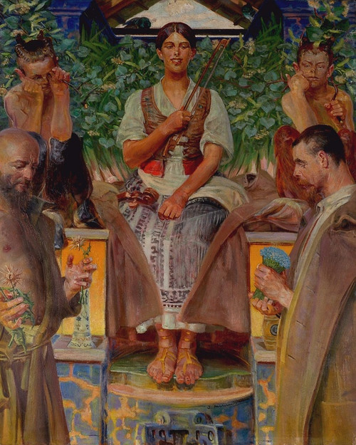 Digital Print - Homage to art and the muse by Jacek Malczewski