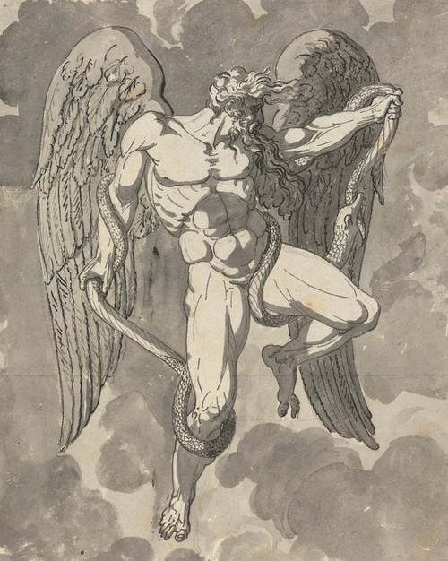 Digital Print - Saturn Wrestling with a Snake by Tommaso Minardi