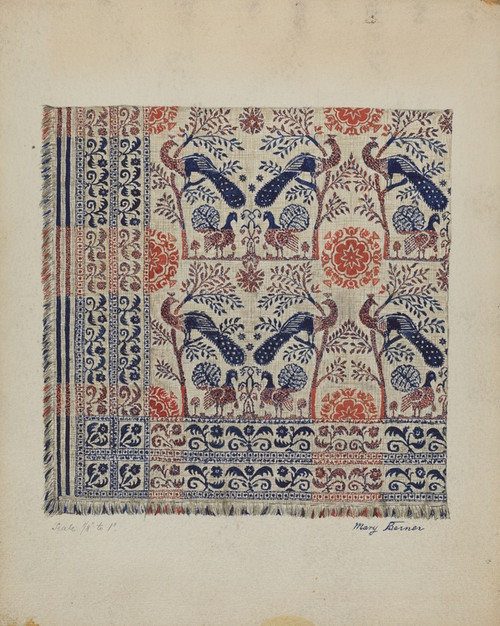 Digital Print - Woven Coverlet by Mary Berner