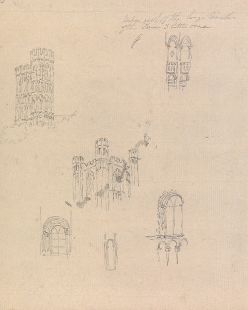 Digital Print - Sectional Studies for Architectural Designs, of Castles and Cathedrals by James Moore