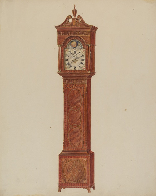 Digital Print - Grandfather Clock (Timepiece) by Francis Law Durand