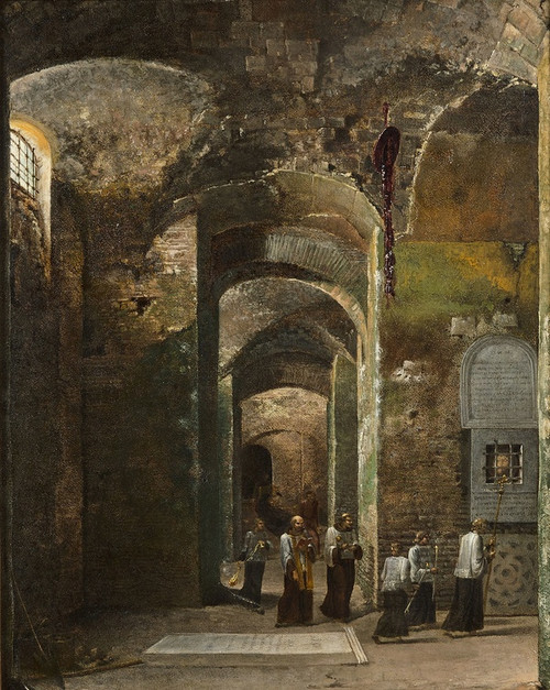 Digital Print - Procession dans la crypte de San Martino ai Monti  Rome by Franois-Marius Granet