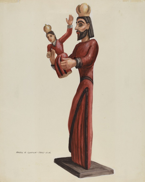 Digital Print - Carved and Painted Santo-San Jose by Majel G. Claflin