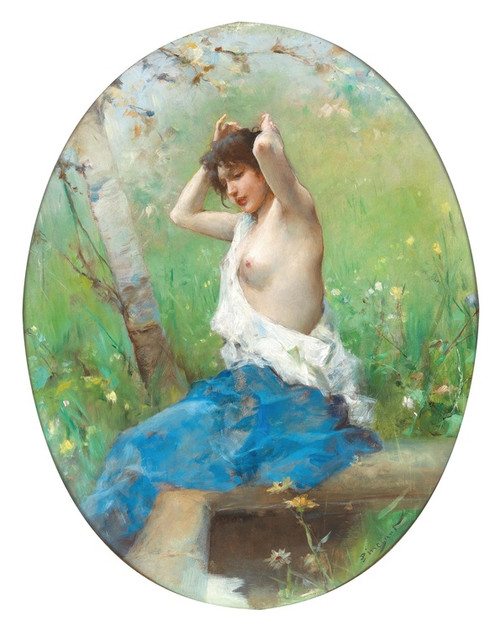 Digital Print - Refreshment by the Fountain by Emil Auguste Pinchart Digital Print - Refreshment by the Fountain by Emil Auguste Pinchart