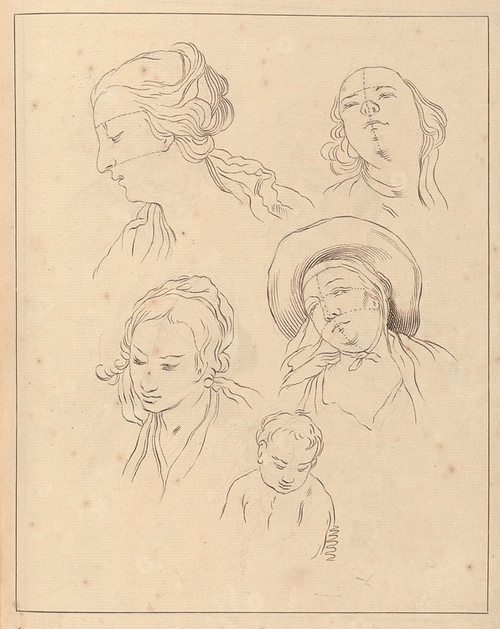 Digital Print - Various Sketches of Heads by Hamlet Winstanley