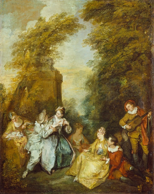 Digital Print - A Gallant Conversation (Conversation galante) by Nicolas Lancret