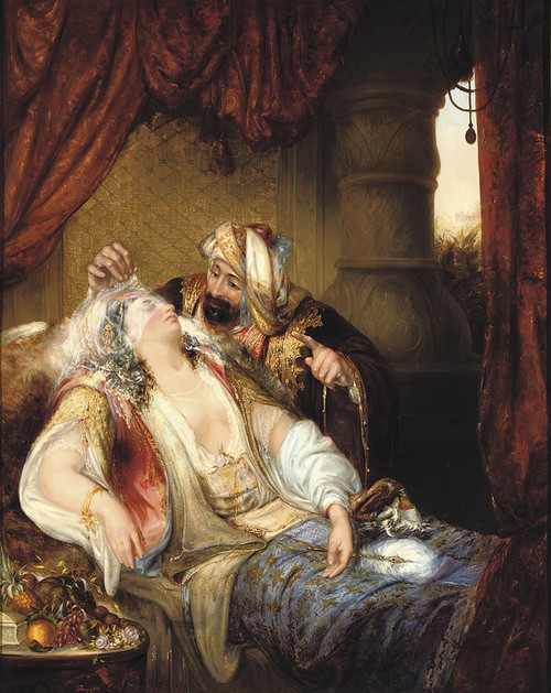 Digital Print - A Visitor In The Harem by Julius Victor Berger