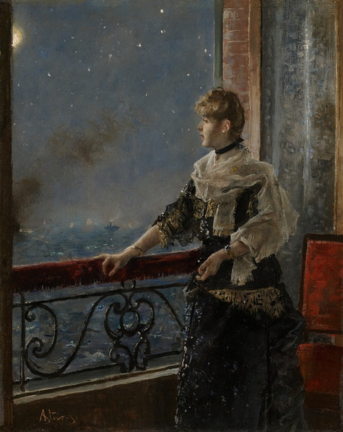 Digital Print - Moonlight (Au clair de la lune) by Alfred Stevens
