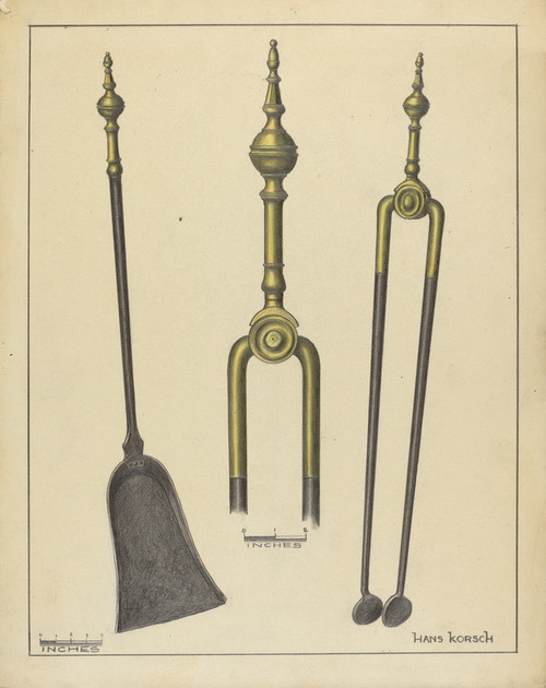 Digital Print - Tongs and Shovel by Hans Korsch Digital Print - Tongs and Shovel by Hans Korsch