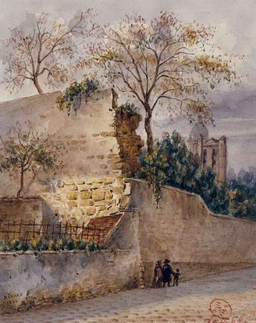 Digital Print - Rue Clovis, mur de Philippe-Auguste. by Auguste-Sbastien Bnard