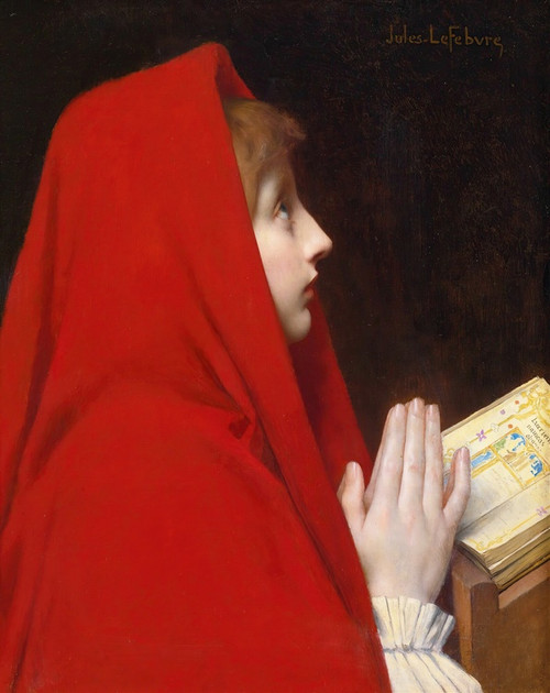 Digital Print - The Red Cloak by Jules Joseph Lefebvre