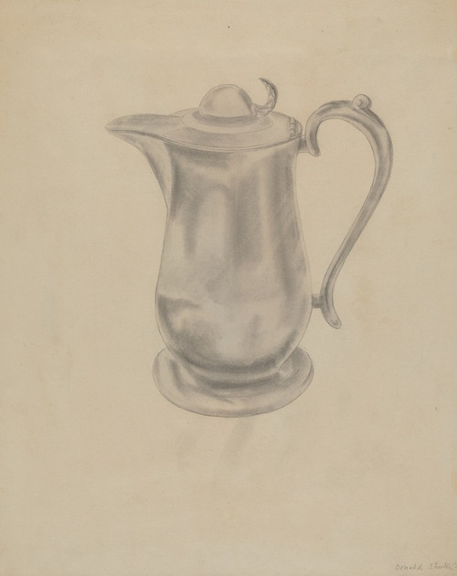 Digital Print - Pewter Syrup Pitcher by Donald Streeter