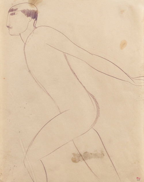 Digital Print - Athlte De Foire Ou De Cirque De Profil by Amedeo Modigliani