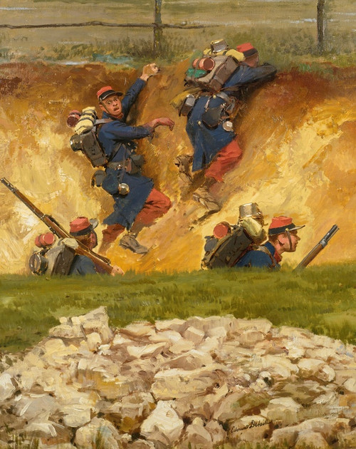 Digital Print - Dans Un Ravin. Lignards by Jean-Baptiste douard Detaille