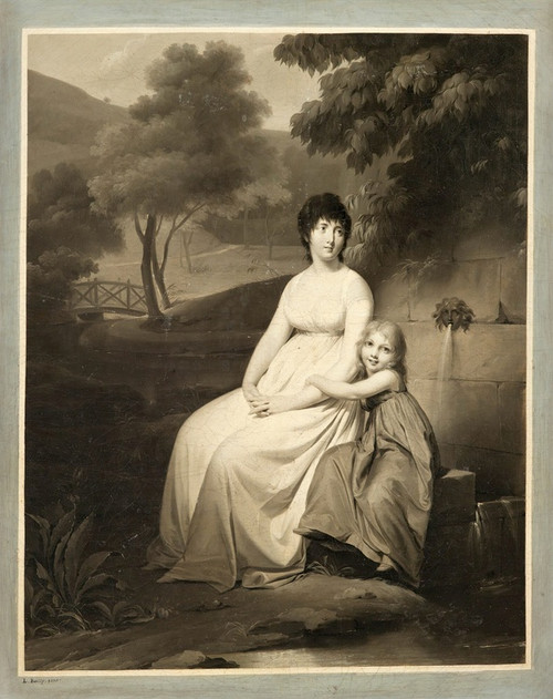 Digital Print - Portrait said to be of Mrs Tallien and her daughter in a park by Louis Lopold Boilly Digital Print - Portrait said to be of Mrs Tallien and her daughter in a park by Louis Lopold Boilly