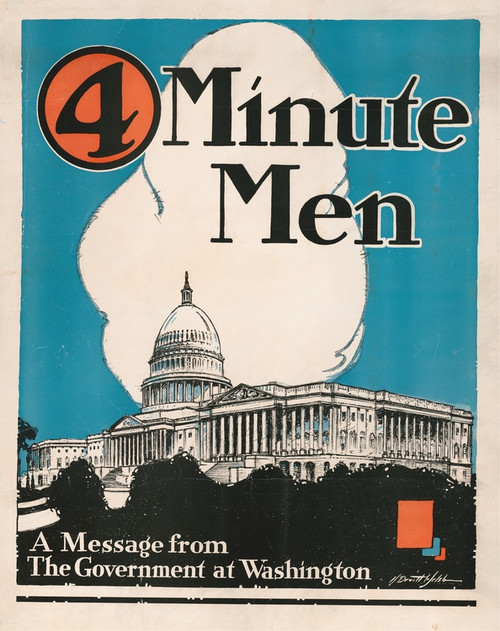 Digital Print - 4 minute men, a message from the government at Washington Committee on Public Information by Horace Devitt Welsh