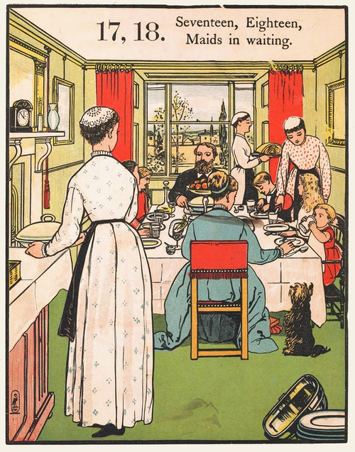 Digital Print - 1, 2, buckle my shoe Pl 7 by Walter Crane