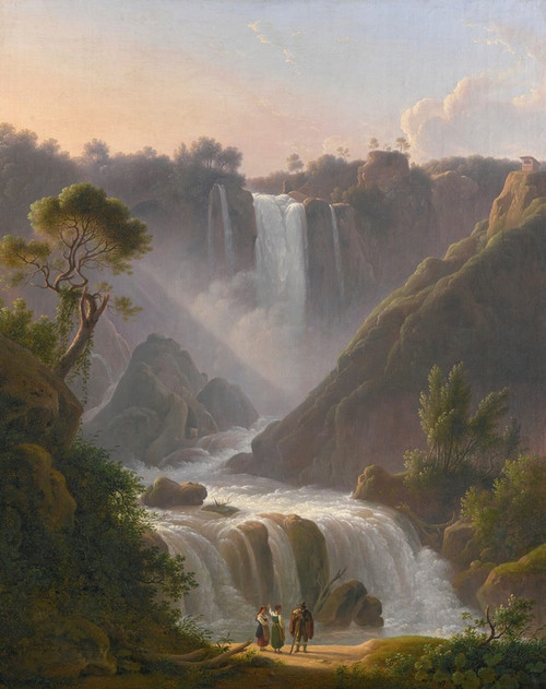 Digital Print - A view of the waterfalls at Terniwith figures in the foreground by Martin Verstappen