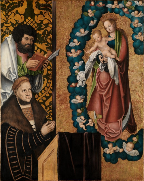 Digital Print - Friedrich der Weise vor Muttergottes by Lucas Cranach