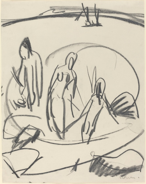 Digital Print - Three Bathers in the Sea by Ernst Ludwig Kirchner