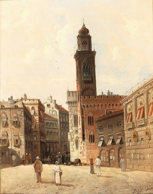 Digital Print - Platz in Cavalis by August Von Siegen