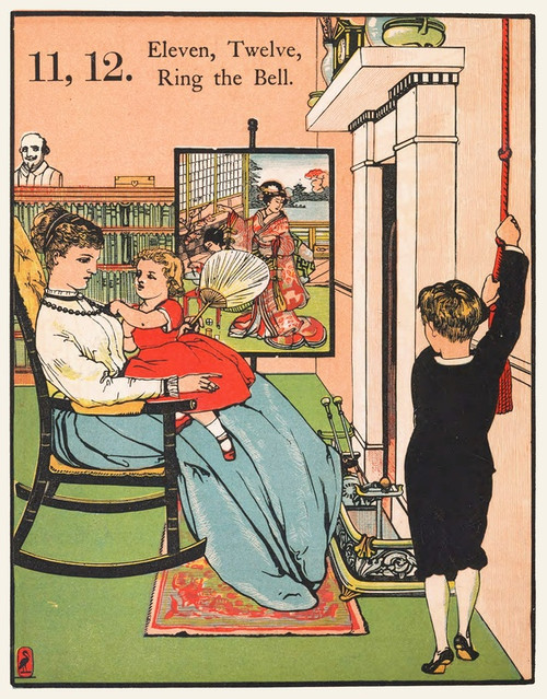 Digital Print - 1, 2, buckle my shoe Pl 4 by Walter Crane