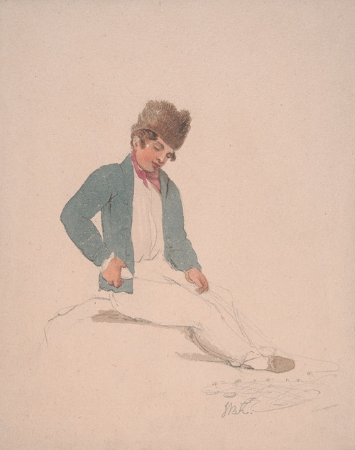 Digital Print - Portrait of a Youth in a Fur Hat by John Baverstock Knight