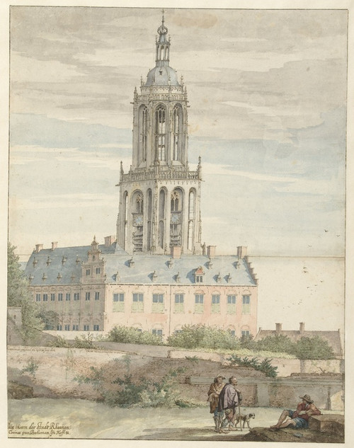 Digital Print - View of the Palace of Frederik V, Elector Palatine, and the Sint-Cunerakerk, Rhenen by Pieter Jansz Saenredam