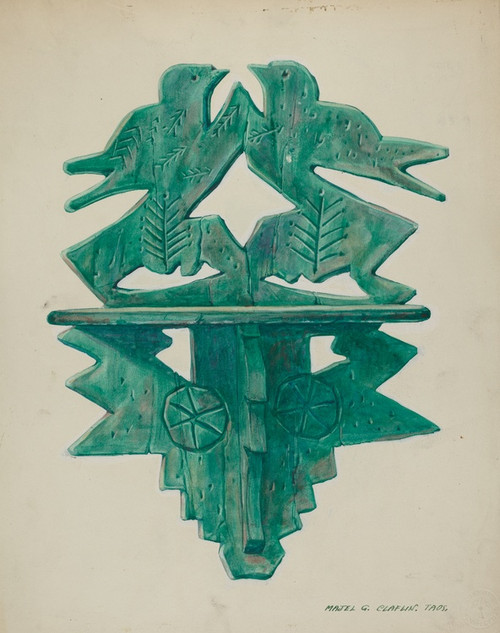 Digital Print - Bird Shelf by Majel G. Claflin