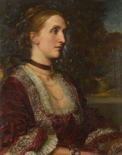 Digital Print - Portrait Of Mrs Agnes Jane Moore by George Frederic Watts