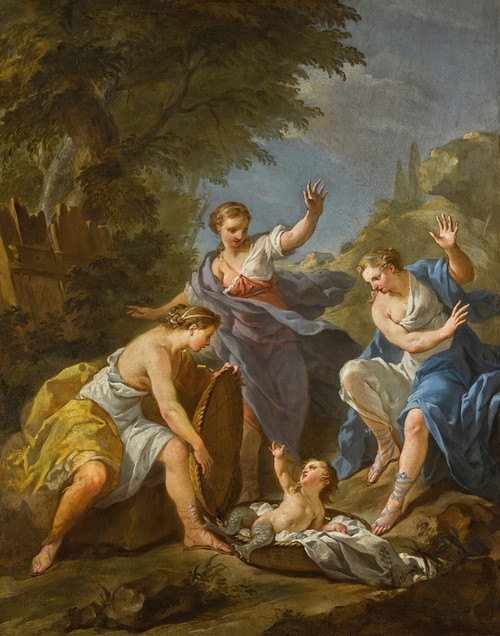 Digital Print - The Daughters Of Cecrops Discovering Erichthonius by Etienne Jeaurat