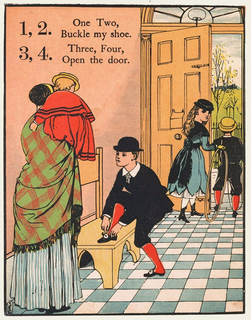 Digital Print - 1, 2, buckle my shoe Pl 1 by Walter Crane