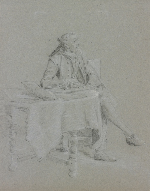 Digital Print - Cavalier sitting at the table by Cornelis Troost