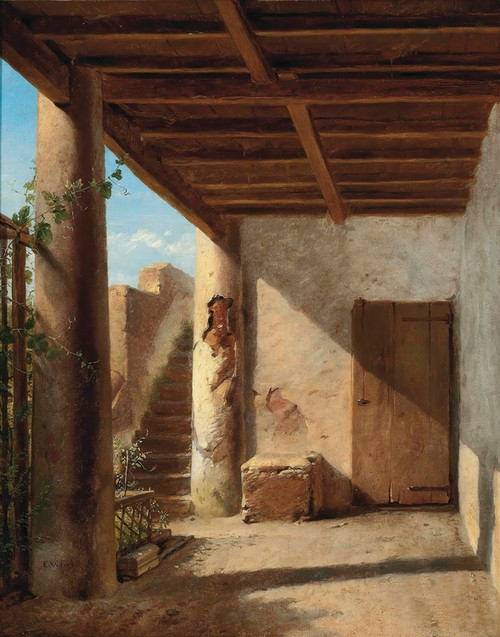 Digital Print - A Sunlit Passage by Eugne Joseph Verboeckhoven