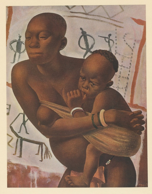 Digital Print - Dessins et peintures d'Afrique pl 28 by Alexandre Jacovleff