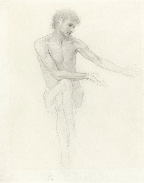 Digital Print - Study for the central figure of passing days by John Melhuish Strudwick