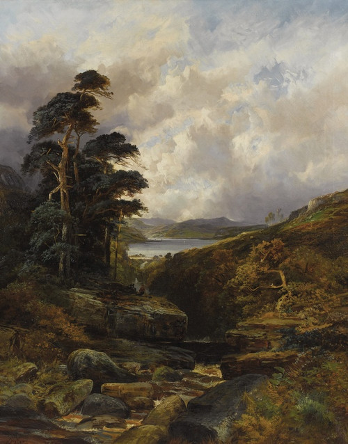Digital Print - A Rushing Gorge in the Highlands by WILLIAM MELLOR