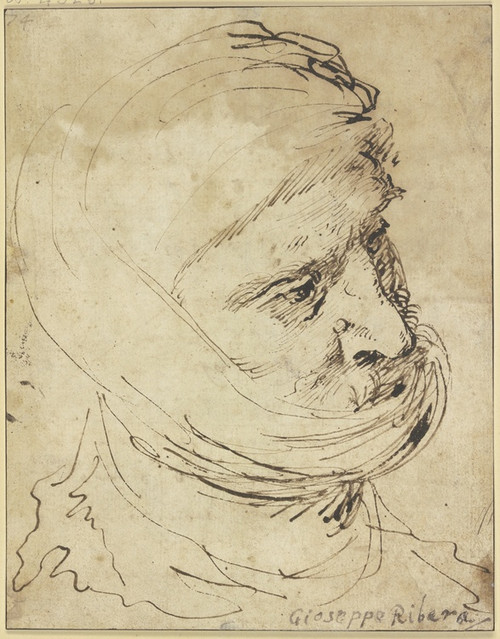 Digital Print - Head of a Man with cloth Headdress by Jusepe de Ribera