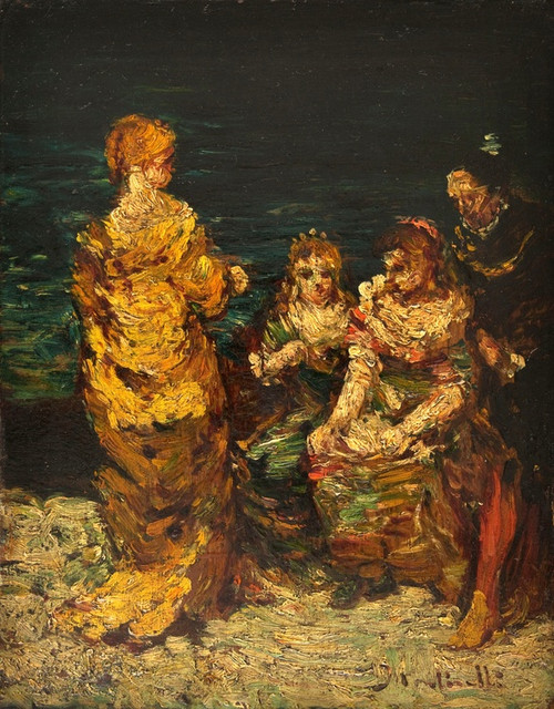 Digital Print - La conversation interrompue. by Adolphe Monticelli