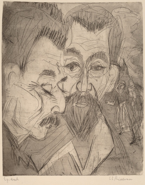 Digital Print - Two Peasant Heads by Ernst Ludwig Kirchner