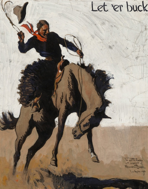 Digital Print - Let 'er Buck! Pendleton Round Up by Maynard Dixon