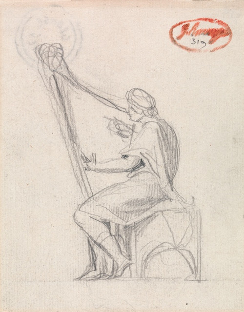 Digital Print - David Playing the Harp by George Romney