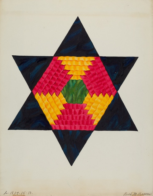 Digital Print - Block from Bedspread by Ruth M. Barnes