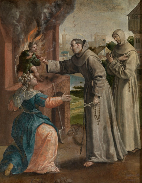 Digital Print - Saint Didacus Saves a Boy From the Oven by Maerten De Vos