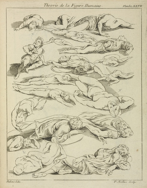 Digital Print - Several figures in prone and supine positions by Peter Paul Rubens