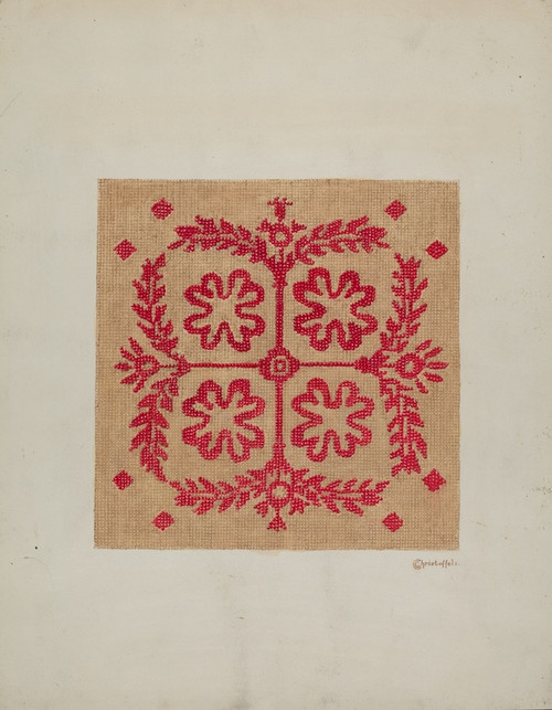 Digital Print - Handwoven Coverlet by Cornelius Christoffels