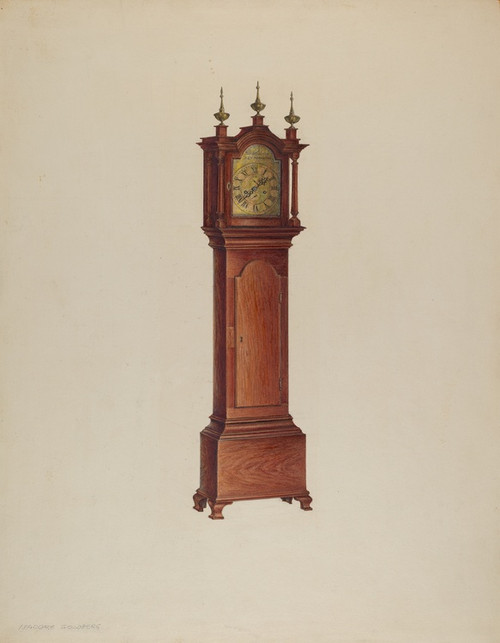Digital Print - Miniature Tall Clock by Isadore Goldberg