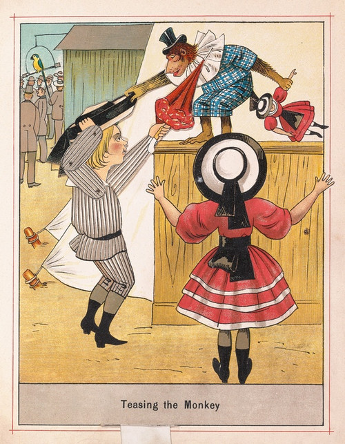 Digital Print - Teasing the Monkey by Lothar Meggendorfer