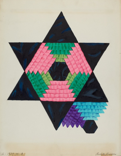 Digital Print - Block from Bedspread by Ruth M. Barnes