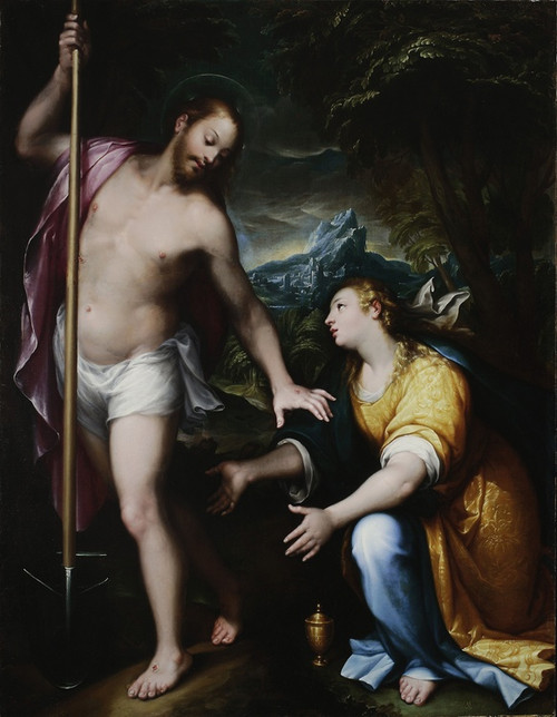 Digital Print - Noli me tangere  Resurrected Christ appearing to Mary Magdalene (John 20-14-17) by Denys Calvaert